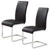 Maxim Faux Leather Dining Chairs Set of 2 with Chrome Legs