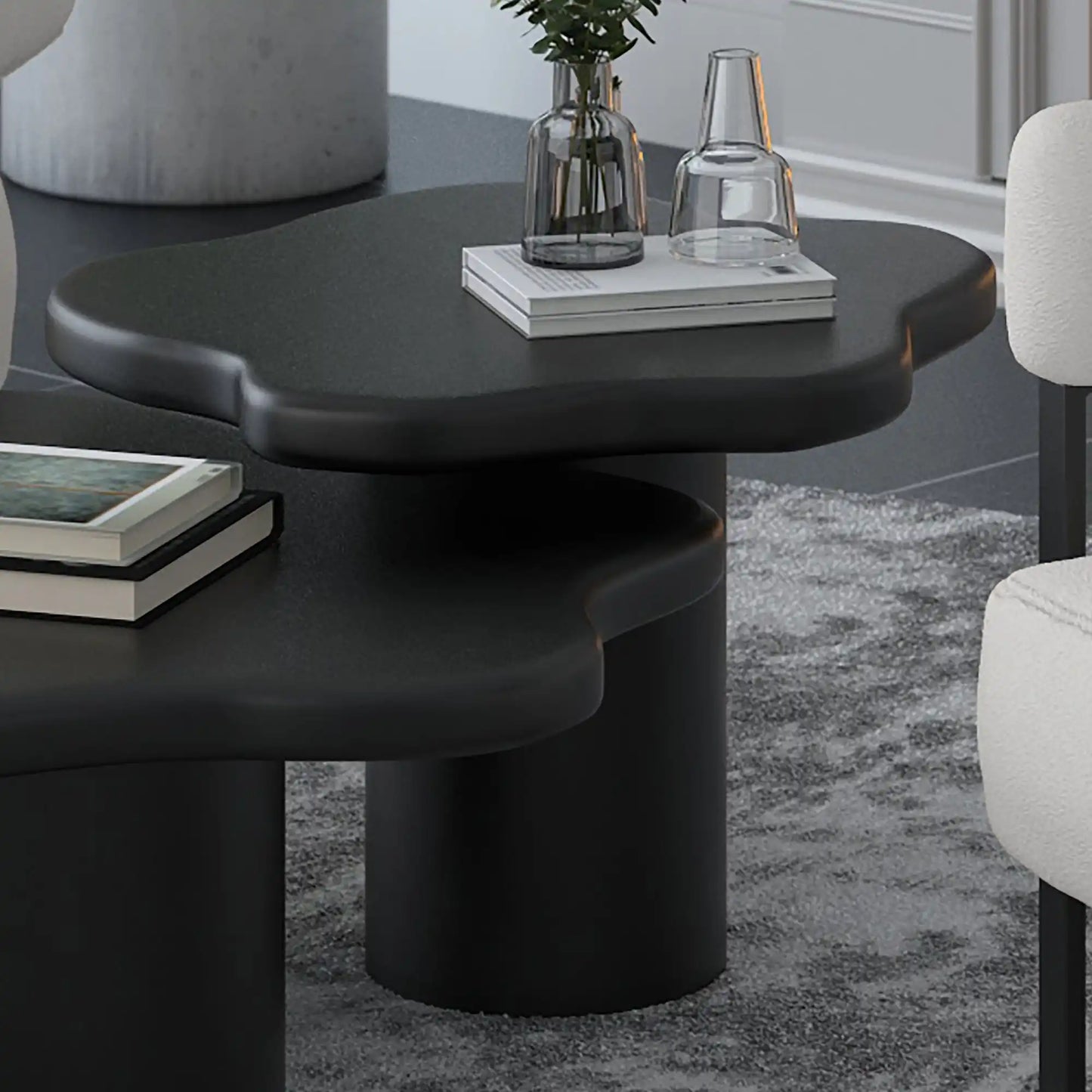 Mayal Black Coffee Table – Solid Mango Wood, Mid-Century Modern Style