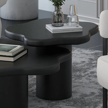 Mayal Black Coffee Table – Solid Mango Wood, Mid-Century Modern Style
