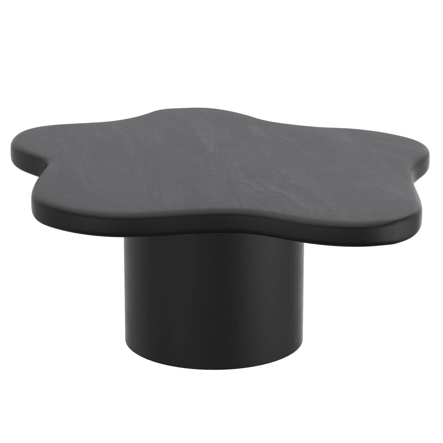 Mayal Black Coffee Table – Solid Mango Wood, Mid-Century Modern Style