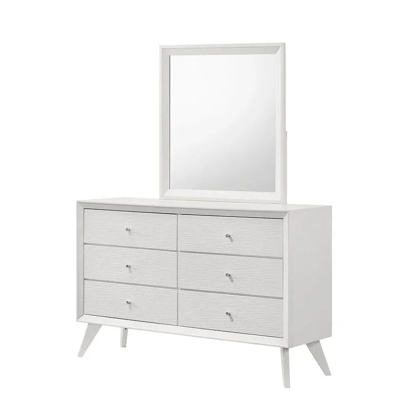 White dresser with six drawers