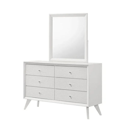 White dresser with six drawers