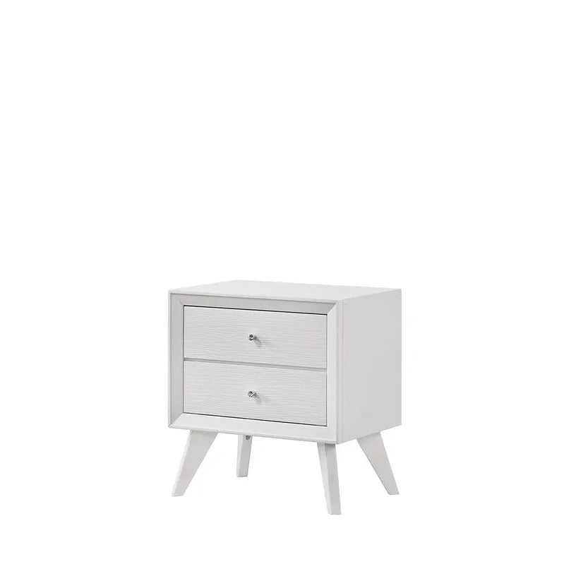 White nightstand with two drawers 