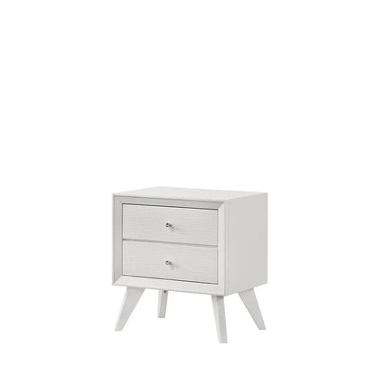 White nightstand with two drawers 