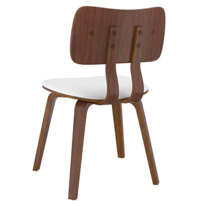 Zuni Mid-Century Modern Dining Chair with Fabric Upholstery and Natural Wood Finish