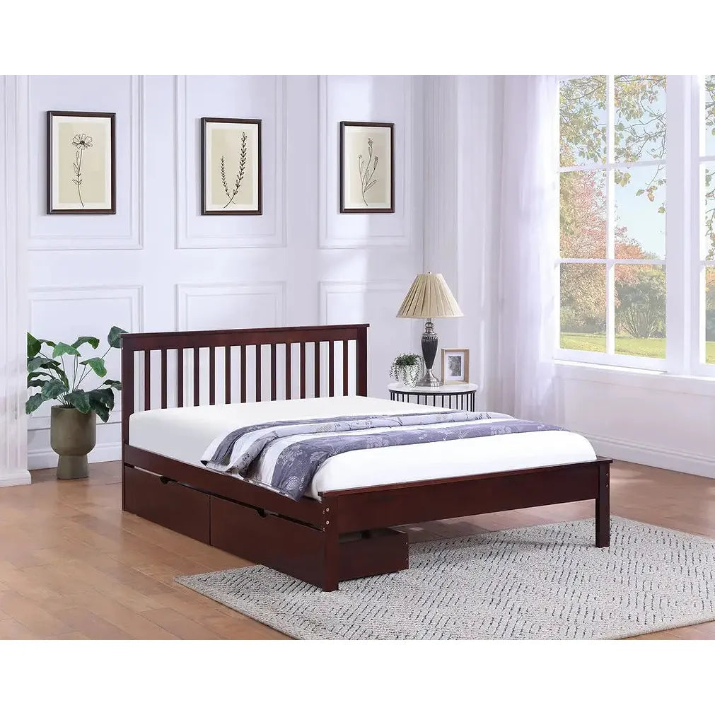 Wooden Trundle bed with storage drawers