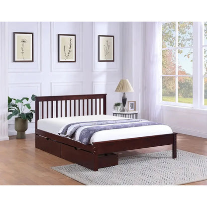 Wooden Trundle bed with storage drawers