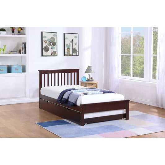 Espresso Mission Style Single Bed