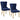 Mizal Navy Velvet Side Chair, with Gold Legs –  Set of 2