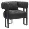 Back Of Modern Accent Chair in Charcoal Boucle