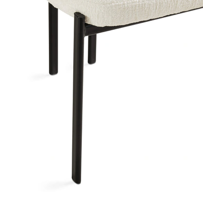 Otis Modern Cream Fabric Dining Chair with Black Metal Legs