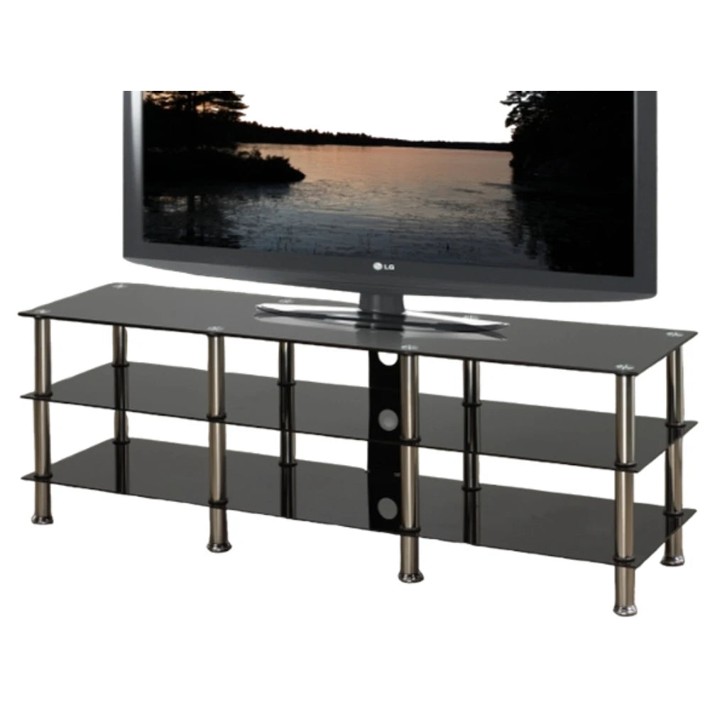 Black glass TV stand 