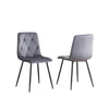 Set of two grey chairs with quilted design 