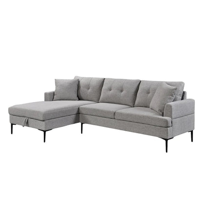 Grey Sectional Sofa with Storage & Chaise