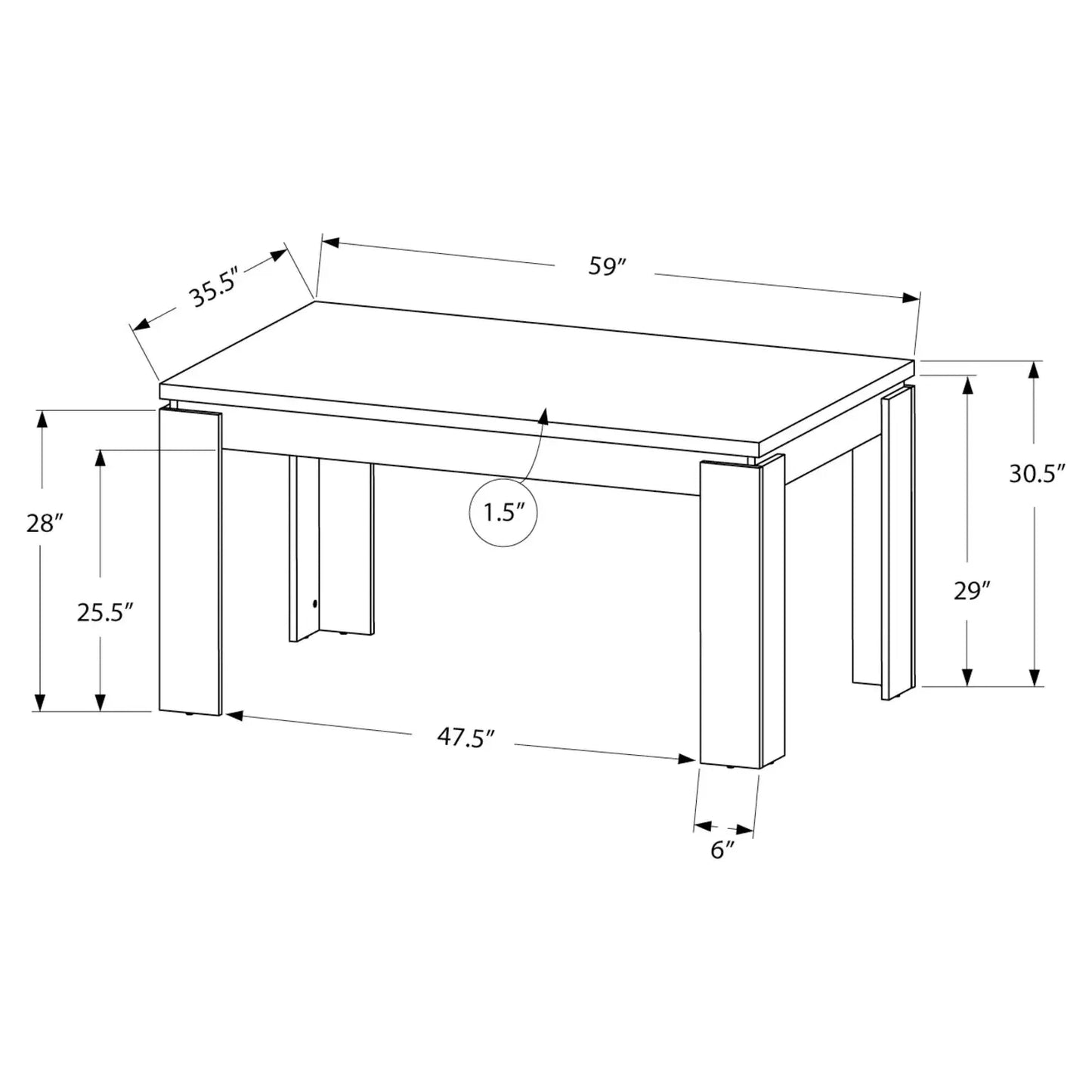 Modern Black Reclaimed Wood-Look Dining Table – Rustic Contemporary Style