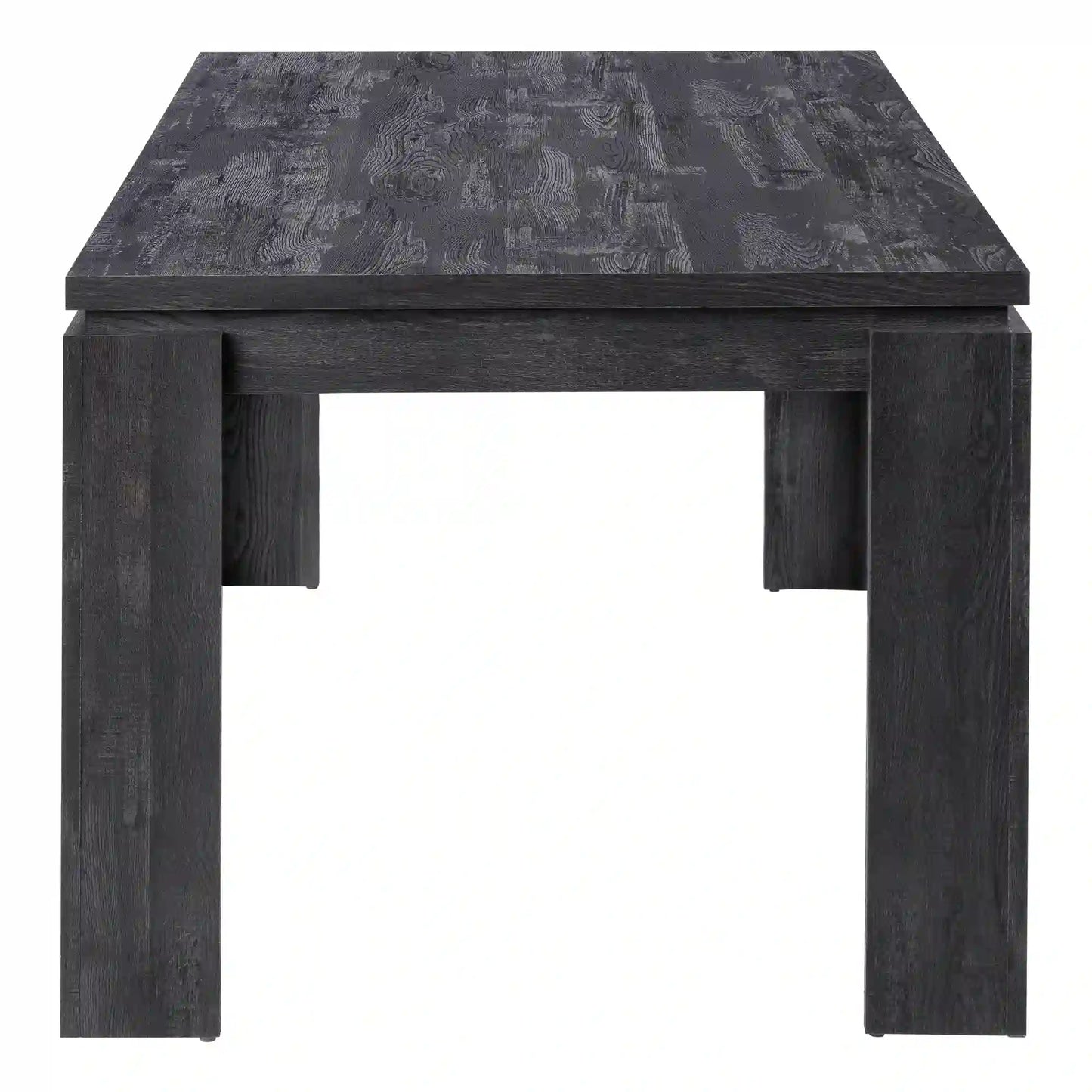 Modern Black Reclaimed Wood-Look Dining Table – Rustic Contemporary Style