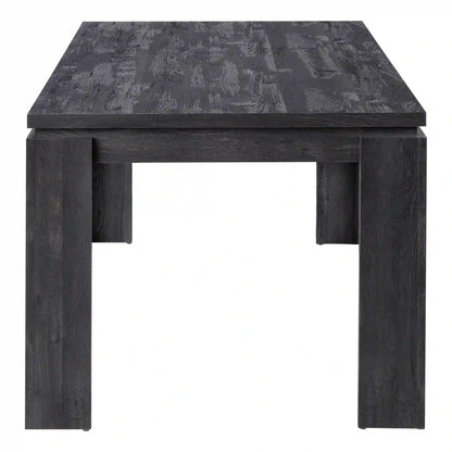 Modern Black Reclaimed Wood-Look Dining Table – Rustic Contemporary Style