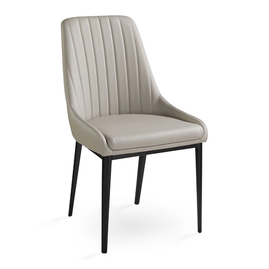 Moyra Taupe Leather Dining Chair – Modern Upholstered Seat