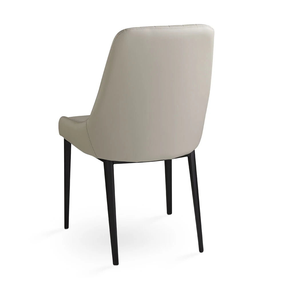 Moyra Taupe Leather Dining Chair – Modern Upholstered Seat