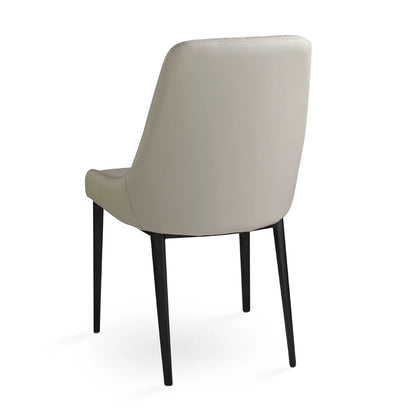Moyra Taupe Leather Dining Chair – Modern Upholstered Seat