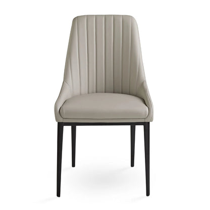Moyra Taupe Leather Dining Chair – Modern Upholstered Seat