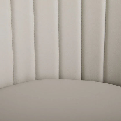 Moyra Taupe Leather Dining Chair – Modern Upholstered Seat