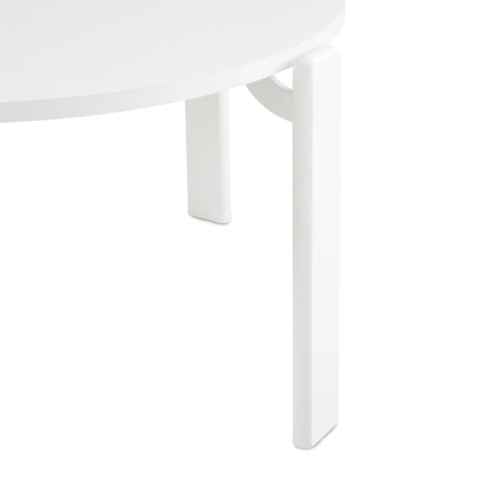 Myrtle White Round Coffee Table – Modern Wood Top with Oak Veneer
