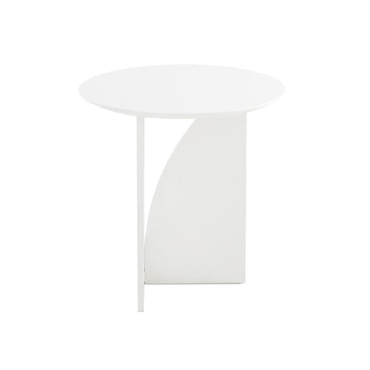 Myrtle White Round End Table – 20″ Oak Veneer Top & Sleek Modern Base