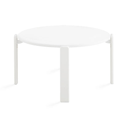 Myrtle White Round Coffee Table – Modern Wood Top with Oak Veneer