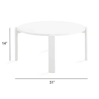 Myrtle White Round Coffee Table – Modern Wood Top with Oak Veneer