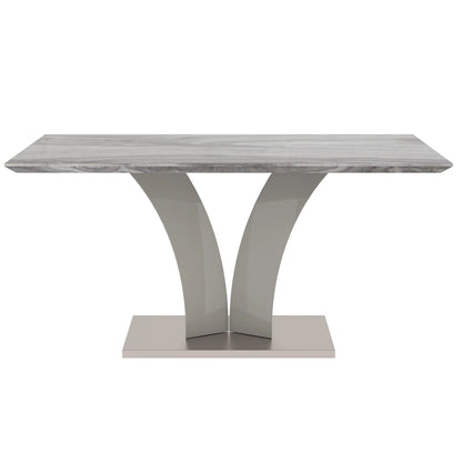 Napoli 63 Marble Dining Table in Light Grey