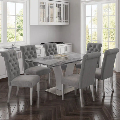 Napoli 63 Marble Dining Table in Light Grey