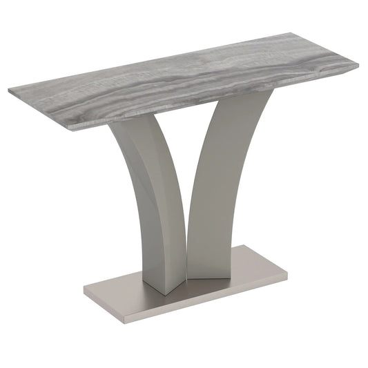 Napoli Modern Console Table With Light Grey Faux Marble with Top