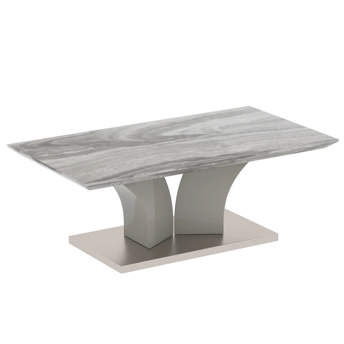 Napoli Modern Faux Marble Coffee Table in Light Grey