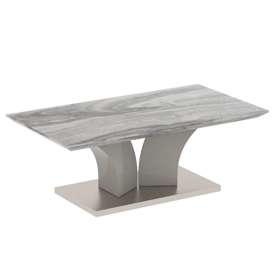 Napoli Modern Faux Marble Coffee Table in Light Grey