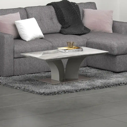 Napoli Modern Faux Marble Coffee Table in Light Grey