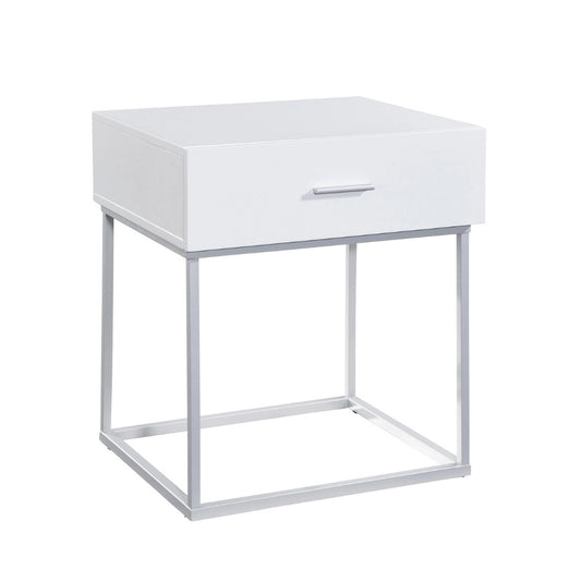 White Nightstand with Drawer