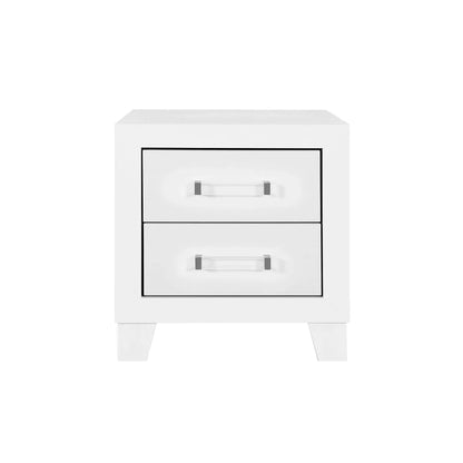 White nightstand with two drawers