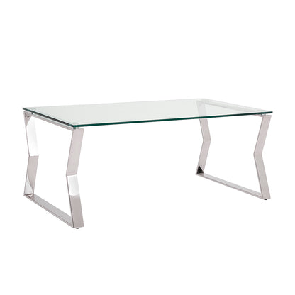 Noa Stainless Steel Coffee Table with Tempered Glass Top