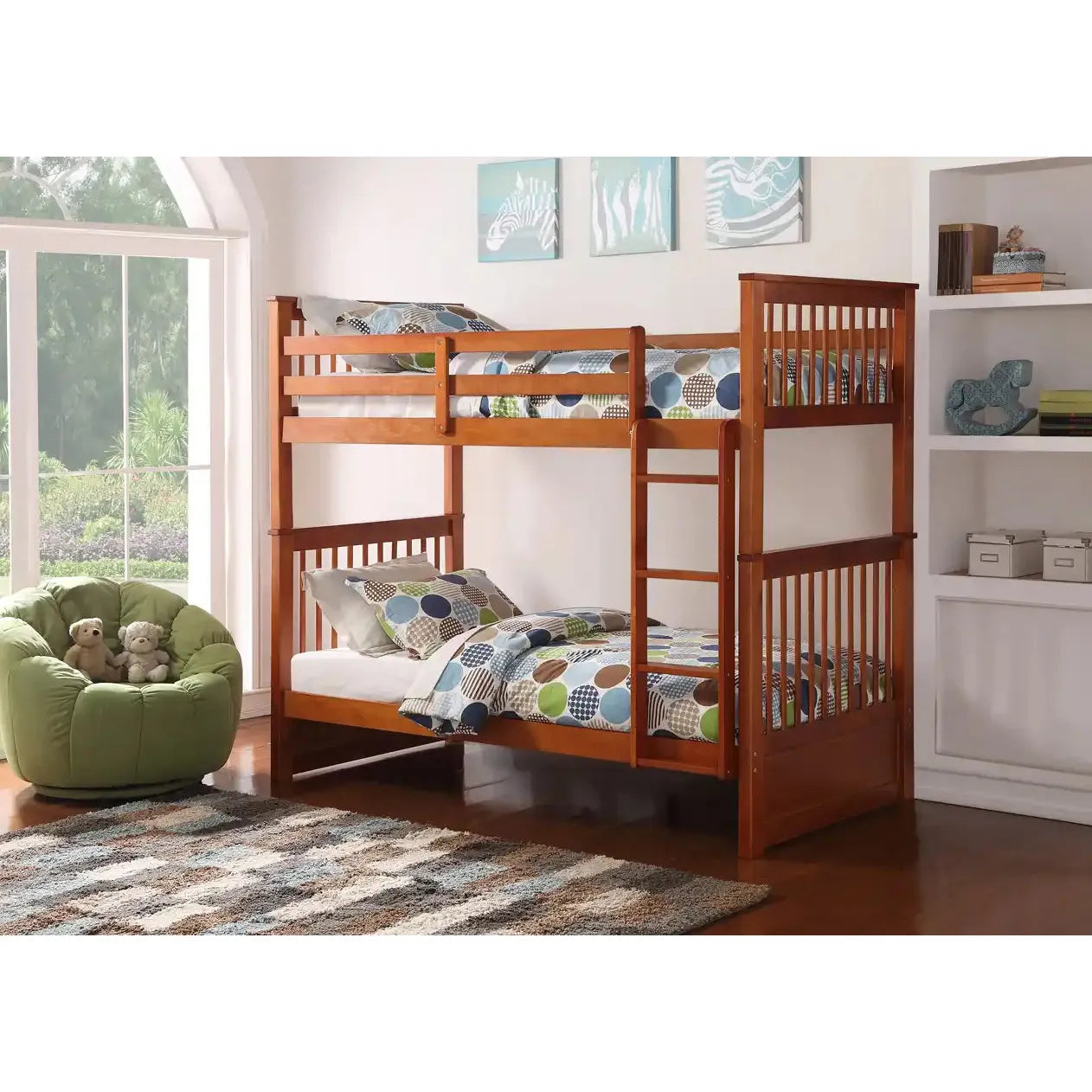 Oak Wooden bunk bed 