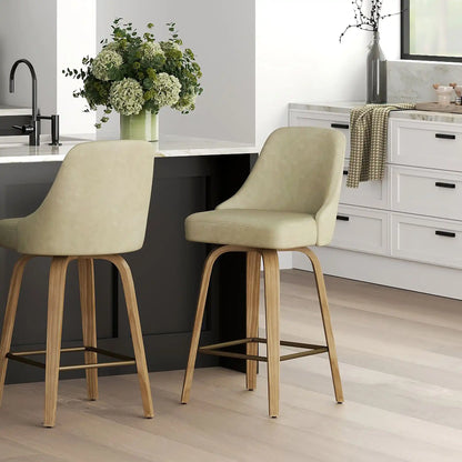 Oakley 26 Swivel Faux Leather Counter Stools - Set of 2