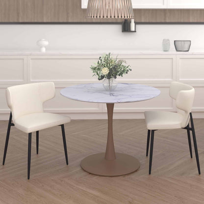 Olis Faux Leather Dining Chairs – Modern Wingback Side Chairs - Set of 2