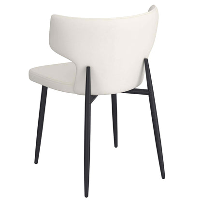 Olis Faux Leather Dining Chairs – Modern Wingback Side Chairs - Set of 2