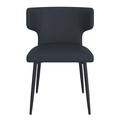 Olis Faux Leather Dining Chairs – Modern Wingback Side Chairs - Set of 2