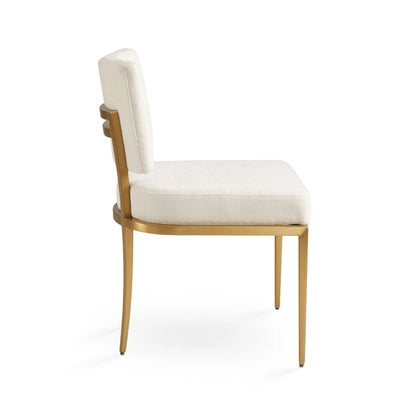 Oliver Ivory Upholstered Dining Chair with Gold Metal Frame