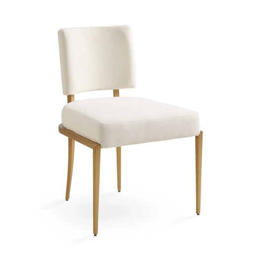 Oliver Ivory Upholstered Dining Chair with Gold Metal Frame