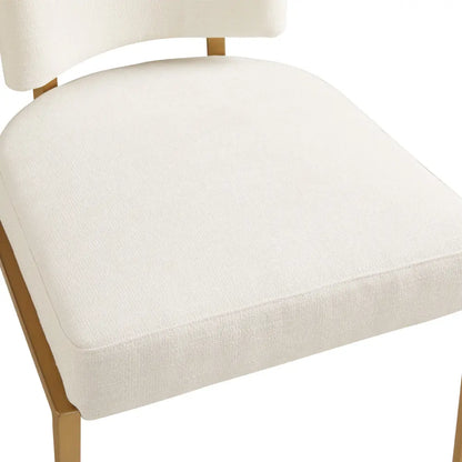 Oliver Ivory Upholstered Dining Chair with Gold Metal Frame