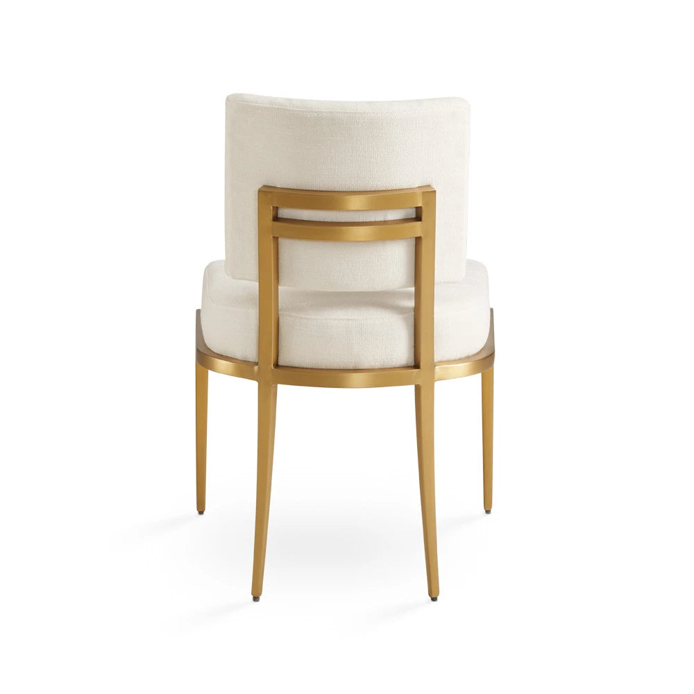 Oliver Ivory Upholstered Dining Chair with Gold Metal Frame