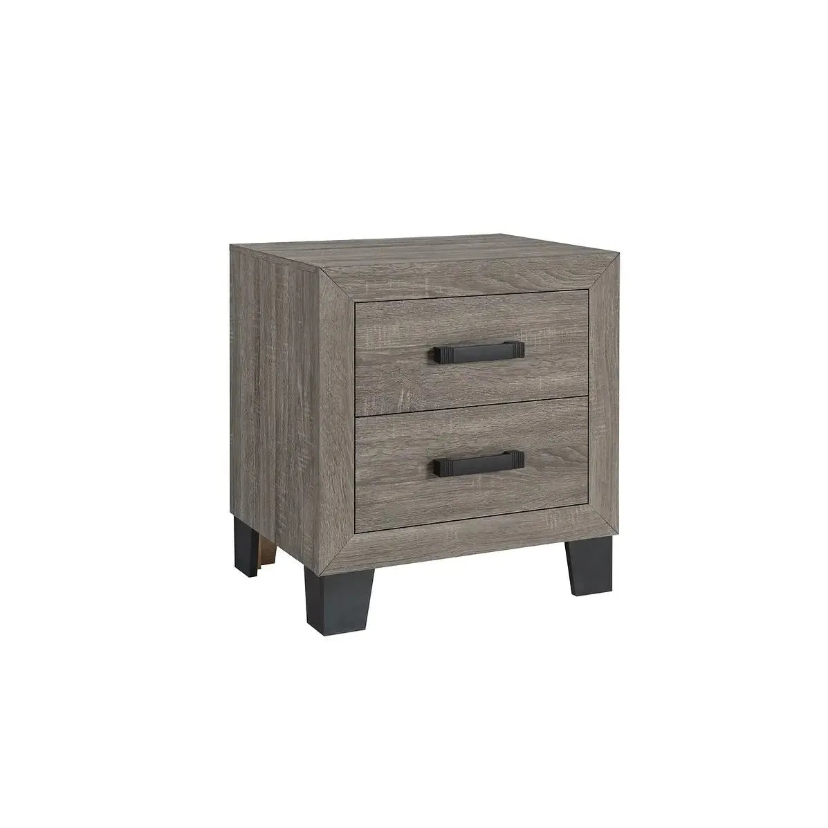 Wooden nightstand with two drawers 