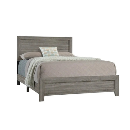 Grey wooden bed 